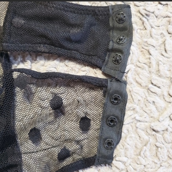 Velvet Kitten Sheer Polka Dot Bodysuit Lrg - Picture 3 of 6